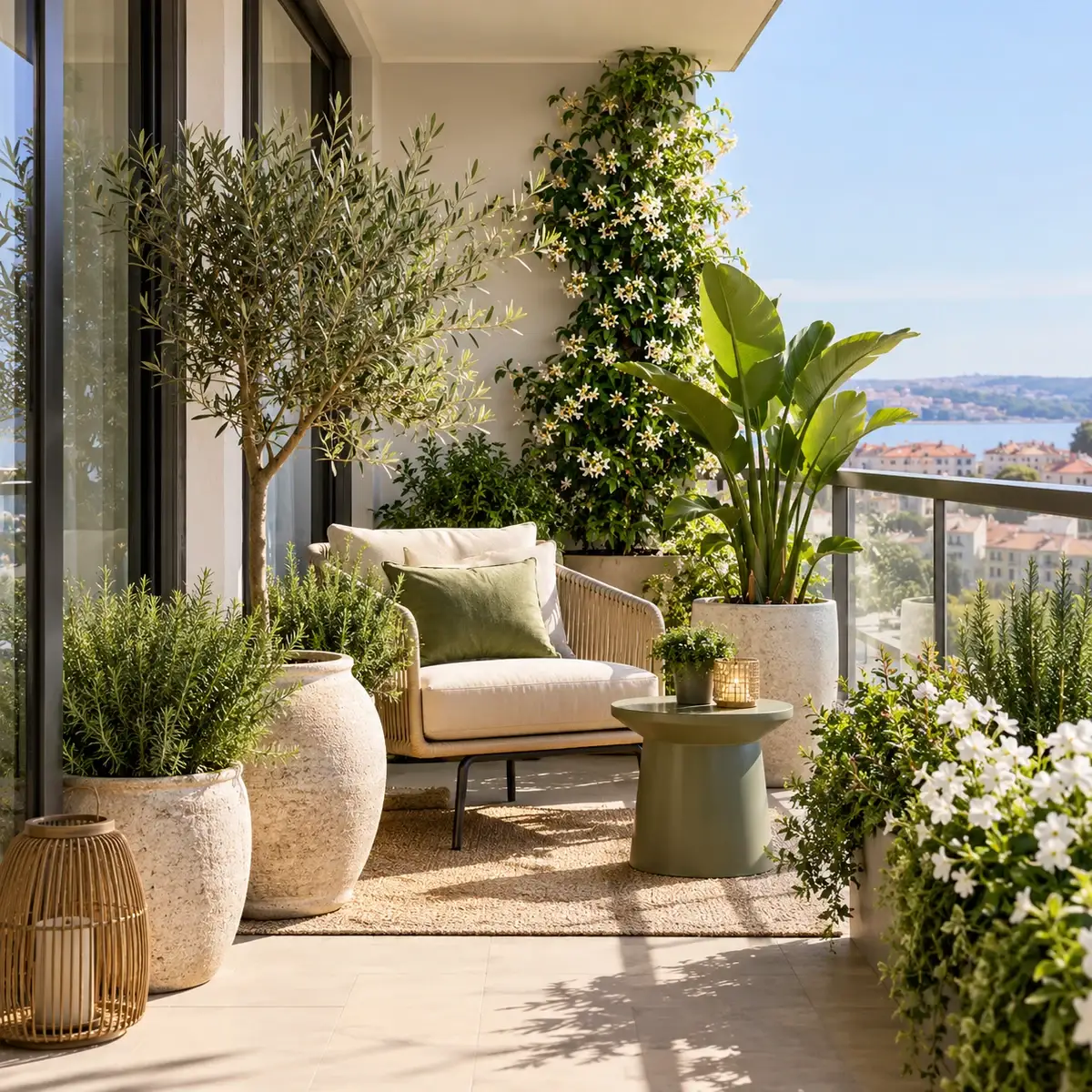 Varanda de apartamento com plantas
